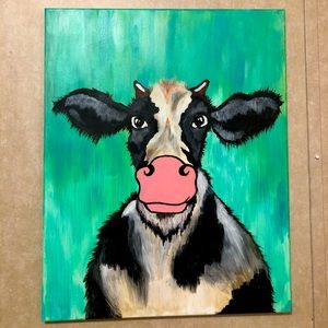 Abstract Cow painting 🐄❤️